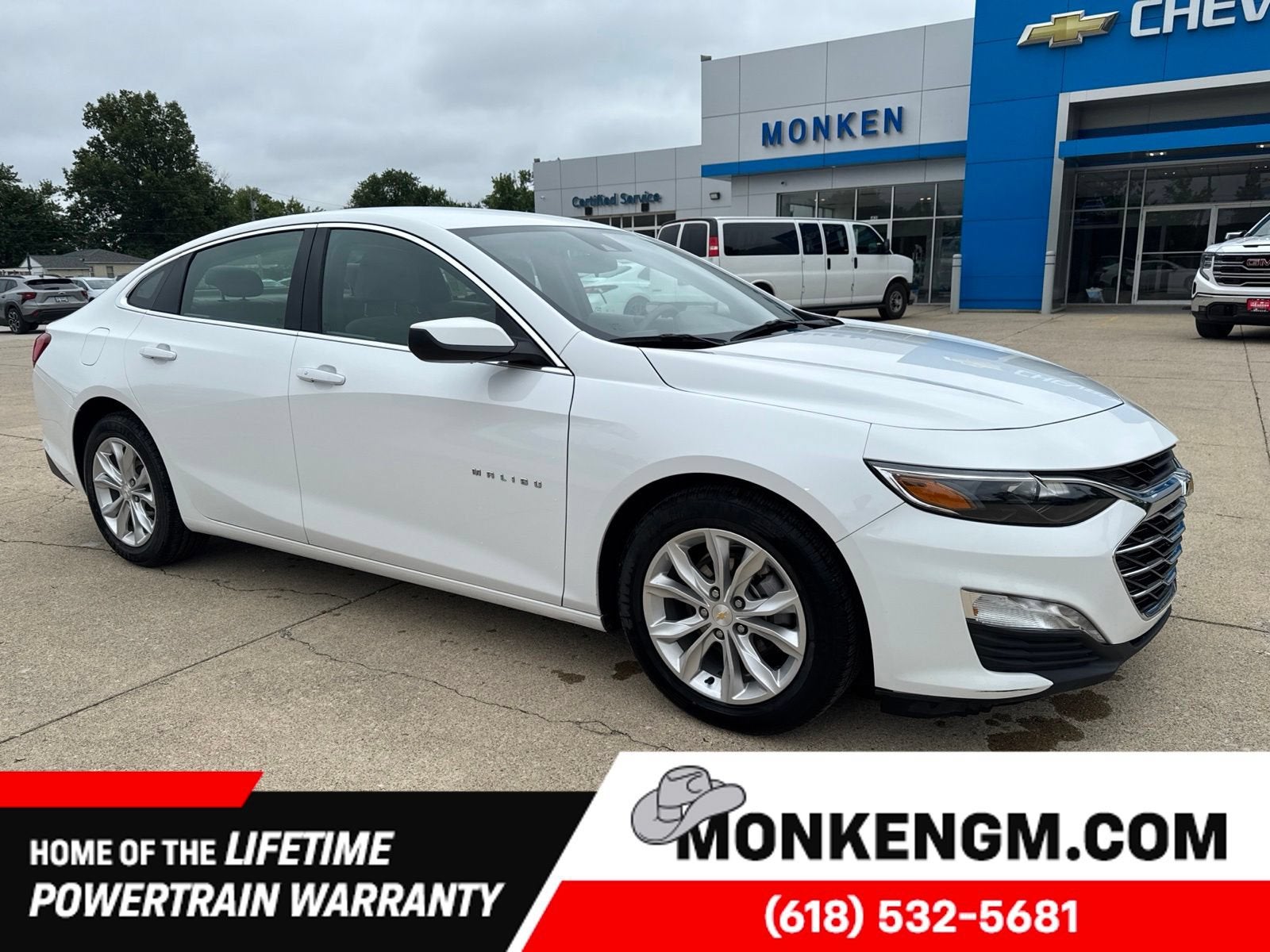 2024 Chevrolet Malibu 1LT in Summit White — front three-quarter view