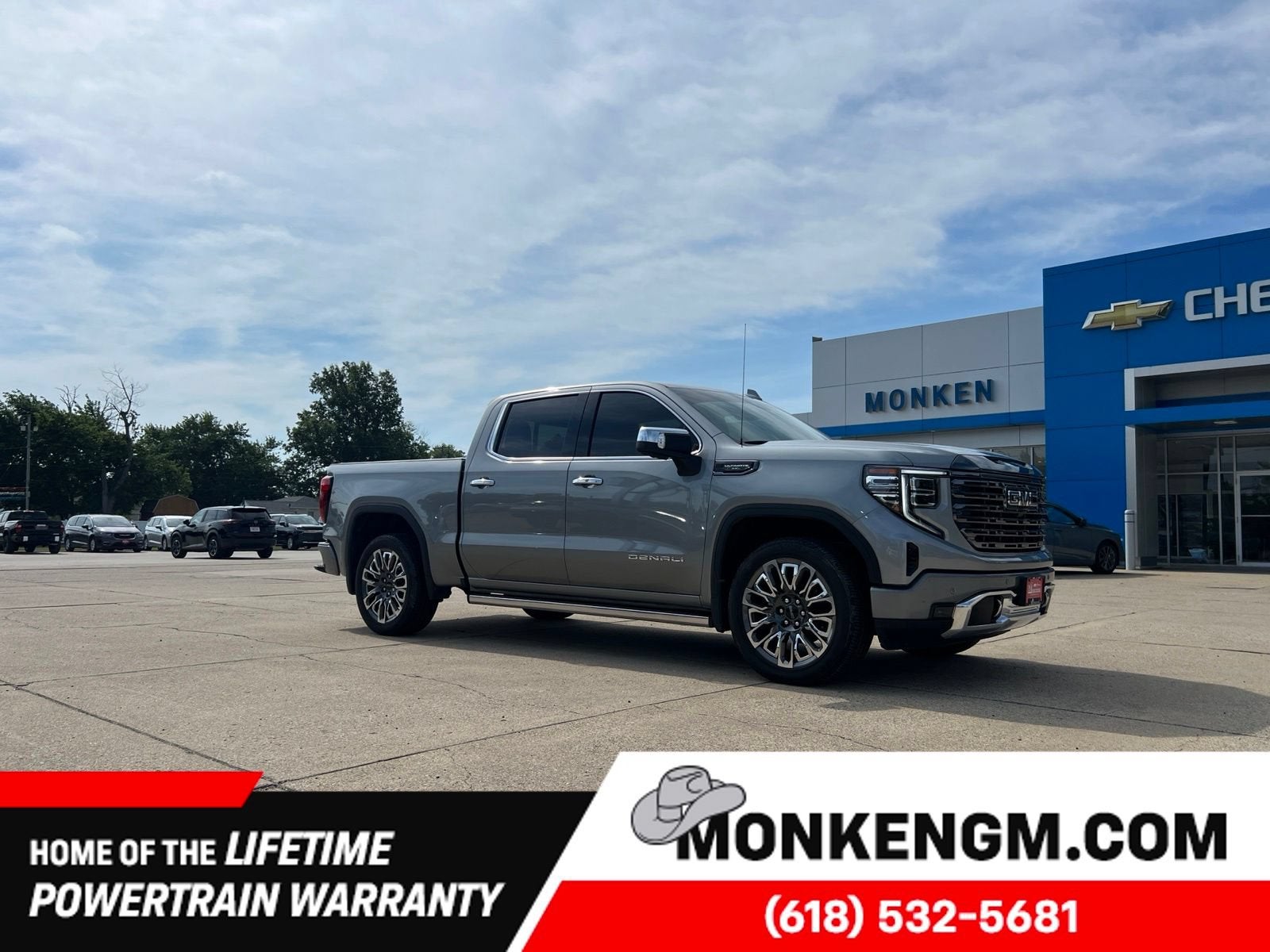 2024 GMC Sierra 1500 Denali Ultimate in Sterling Metallic — front three-quarter view