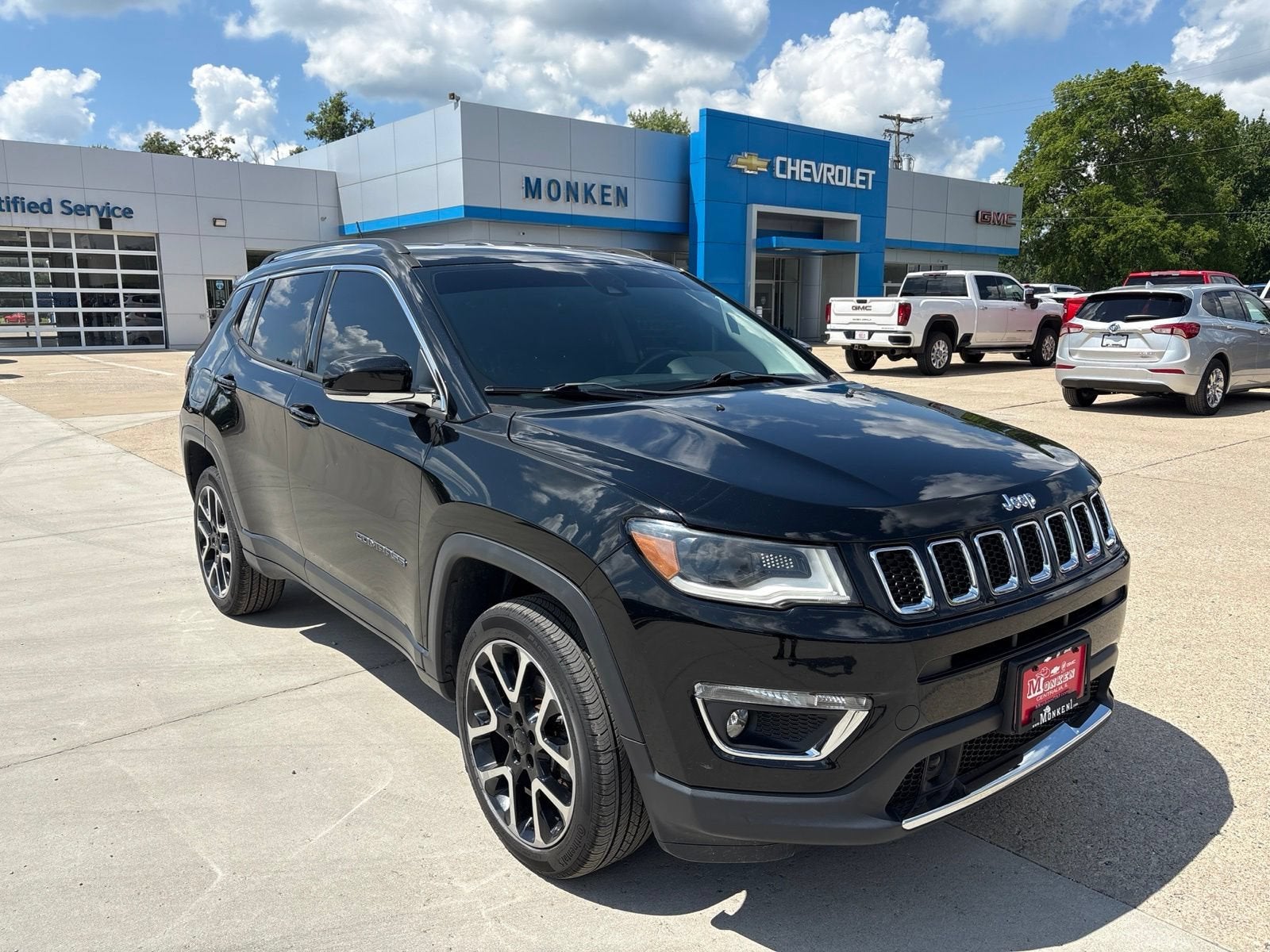 2017 Jeep Compass Limited in Black — front three-quarter view