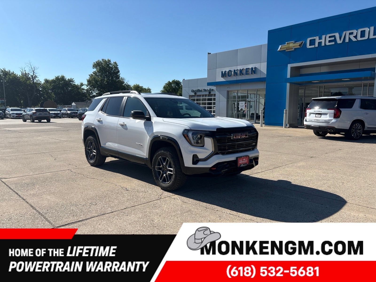 2026 GMC Terrain AT4 in Summit White — front three-quarter view
