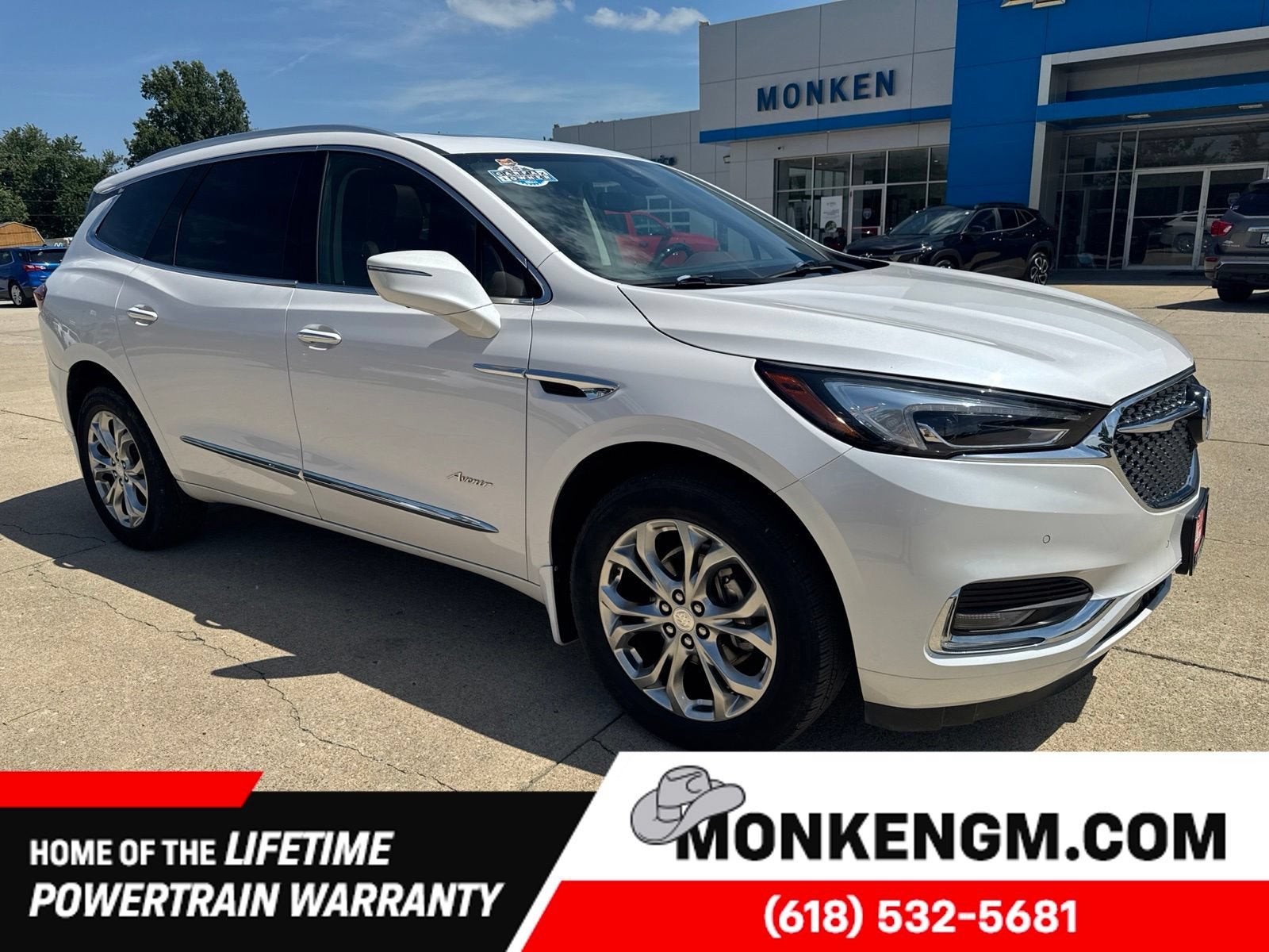 2020 Buick Enclave Avenir in White Frost Tricoat — front three-quarter view